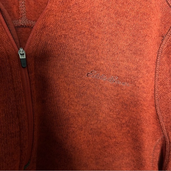 Eddie Bauer Orange Fleece Long Sleeve 1/2 Zip Pullover Sweater Mens Size XL - Picture 5 of 6